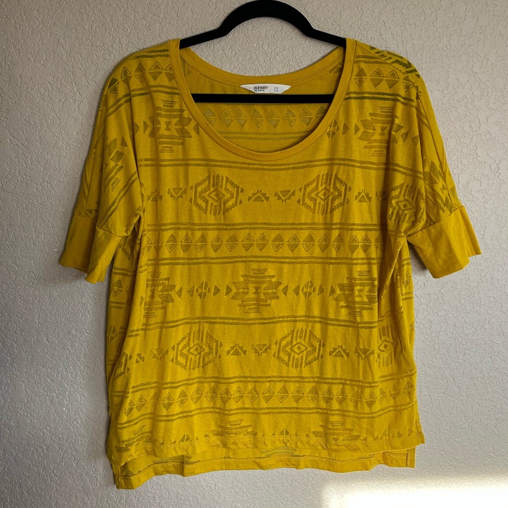 Aztec Print Yellow Tee